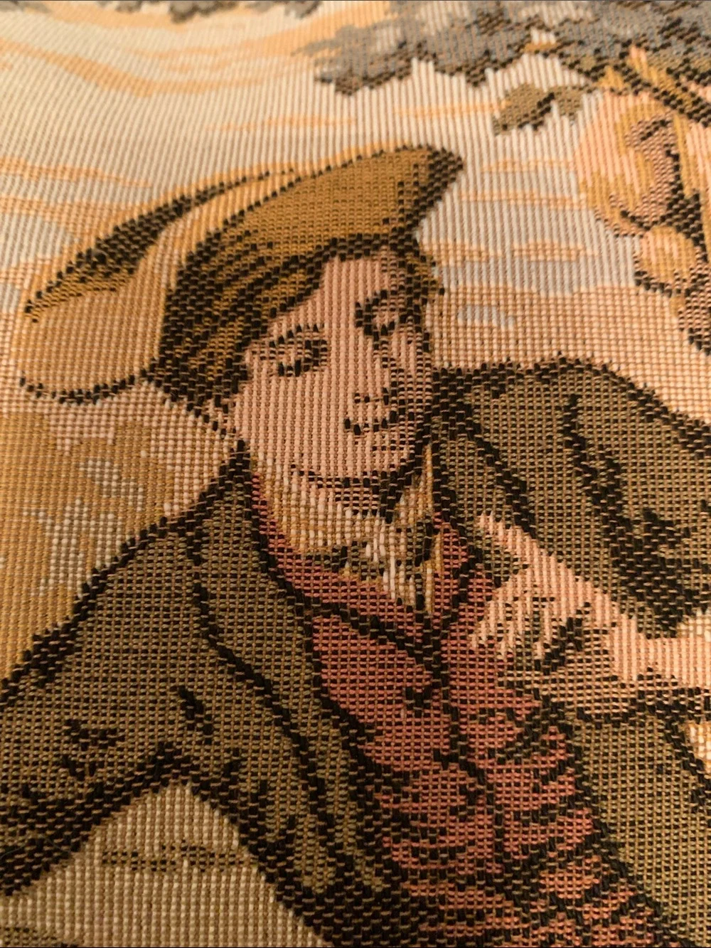 VTG French Pastoral Tapestry Velvet Backing Formal Old World Luxury  History